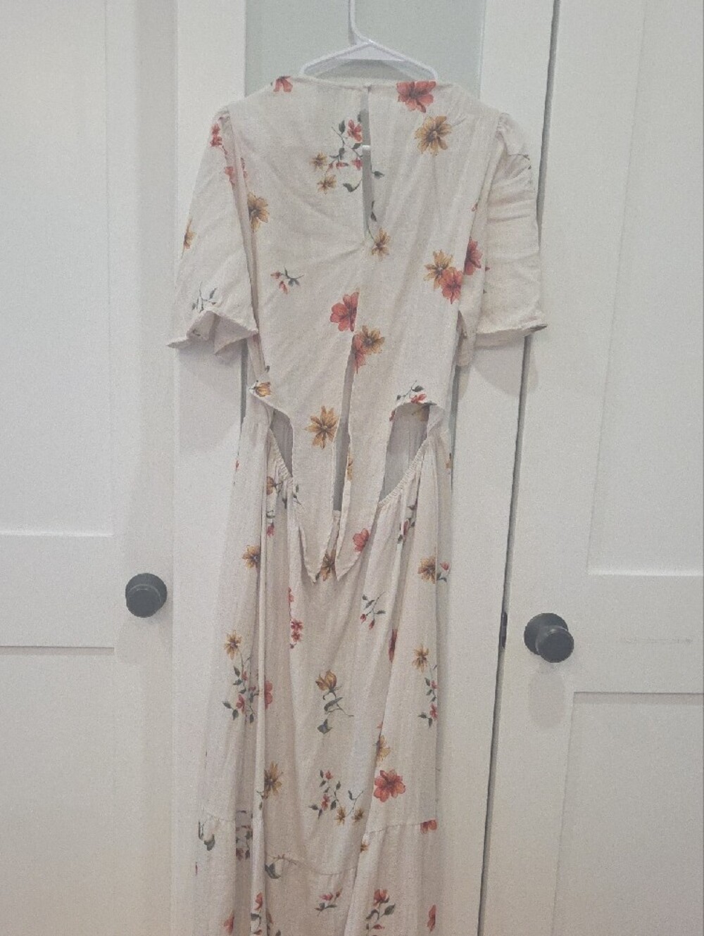 Reitmans Cream Maxi Dress with Pink & Yellow Floral Print - Picture 3 of 4